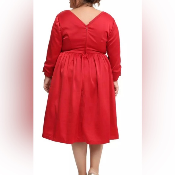 OUTLANDER x TORRID NWT Red Party Dress Plus Size 16 Vneck Swing - Picture 3 of 9